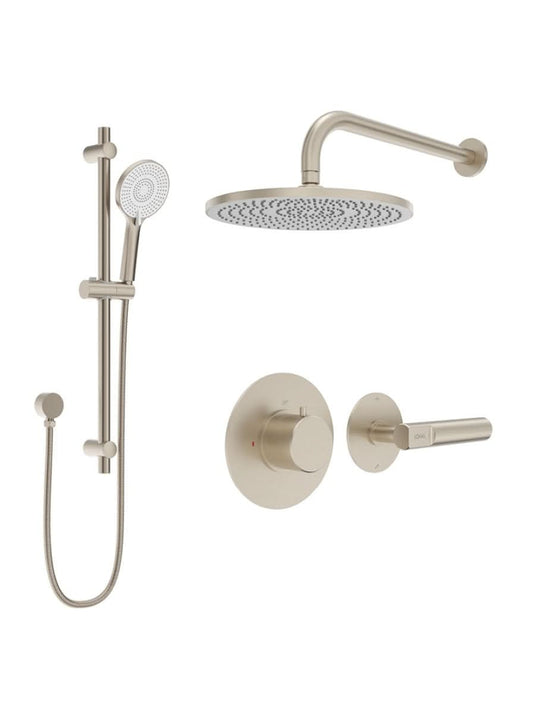 brushed nickel thermostatic shower set