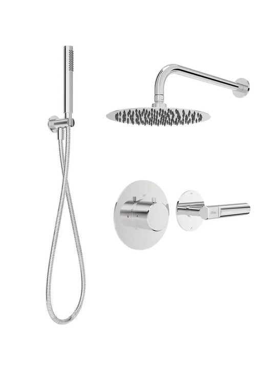 chrome thermostatic shower set