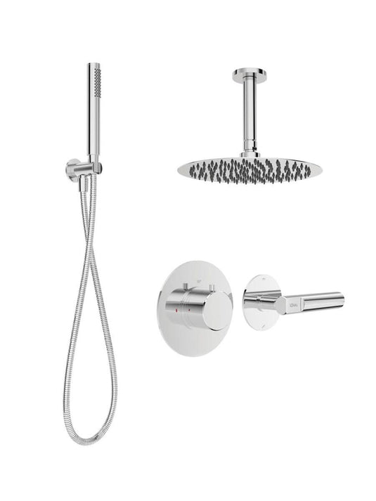 chrome thermostatic shower set