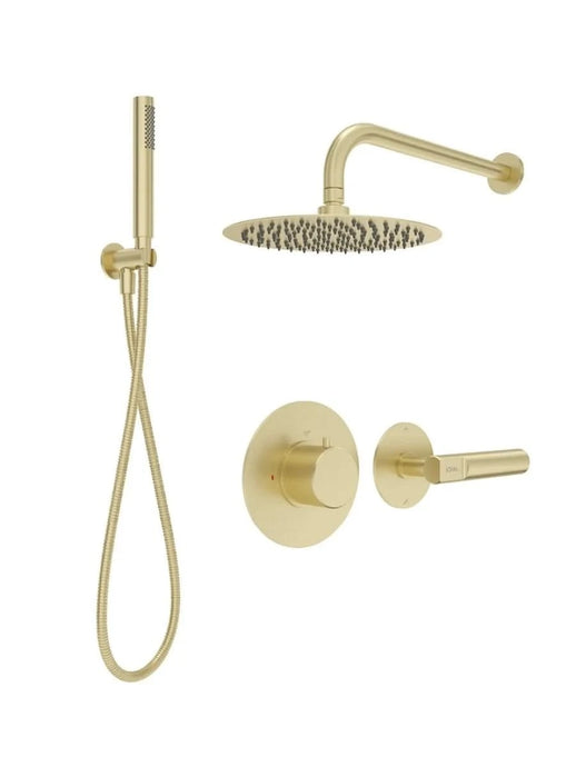 brushed gold thermostatic shower set