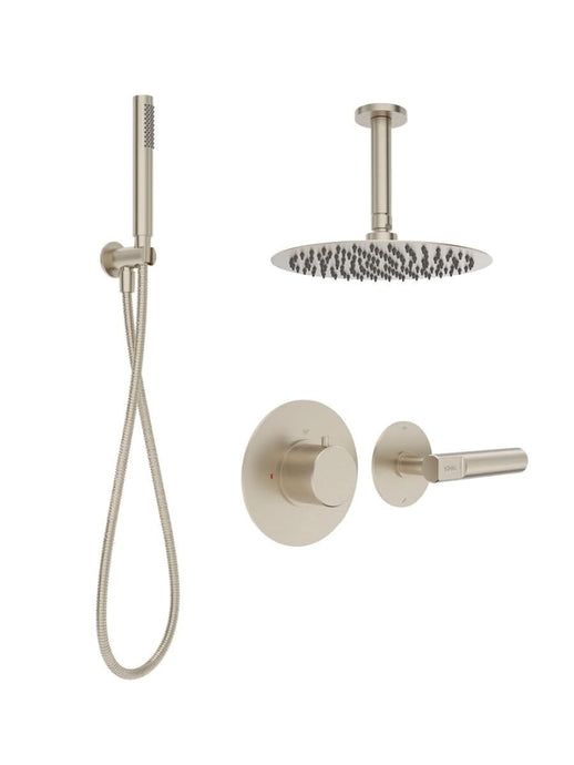 brushed nickel thermostatic shower set
