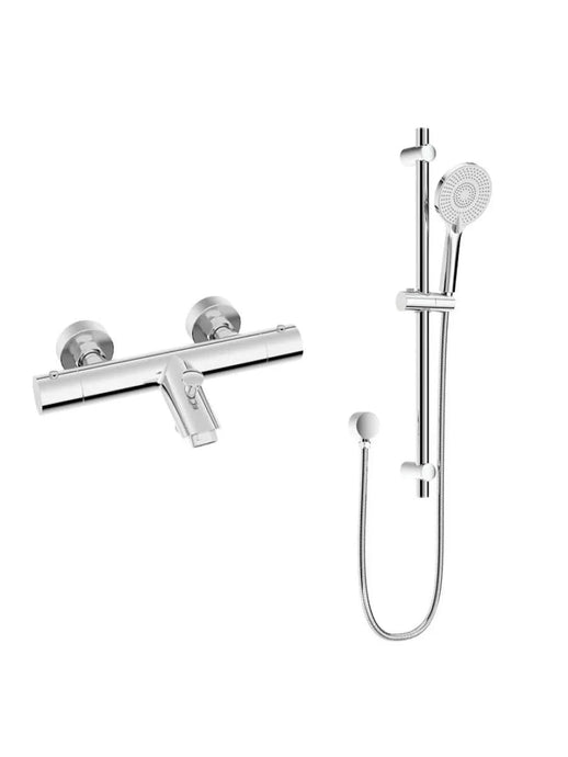 chrome thermostatic bath shower mixer and rail kit