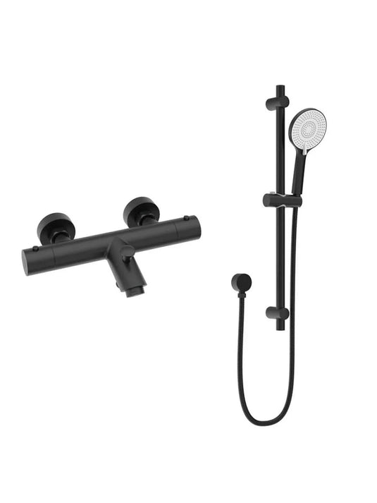 matt black thermostatic shower mixer