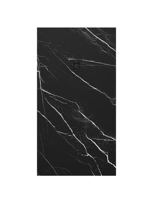 black marble shower tray and waste