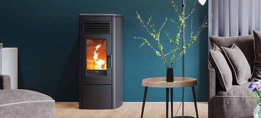 Nordic Viktor 12 Airplus Wood Pellet Stove | 11.5kW | Black | NOVI12APBL100743