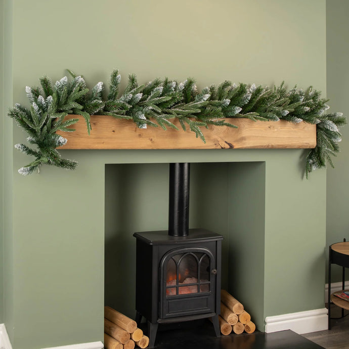 1.8M Fairmont Fir Garland PE/PVC Tips with Silver Glitter | TG199185