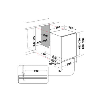 Whirlpool Built-in Full Size Dishwasher | 14 Place Setting | E Rated | W2I HD526 UK