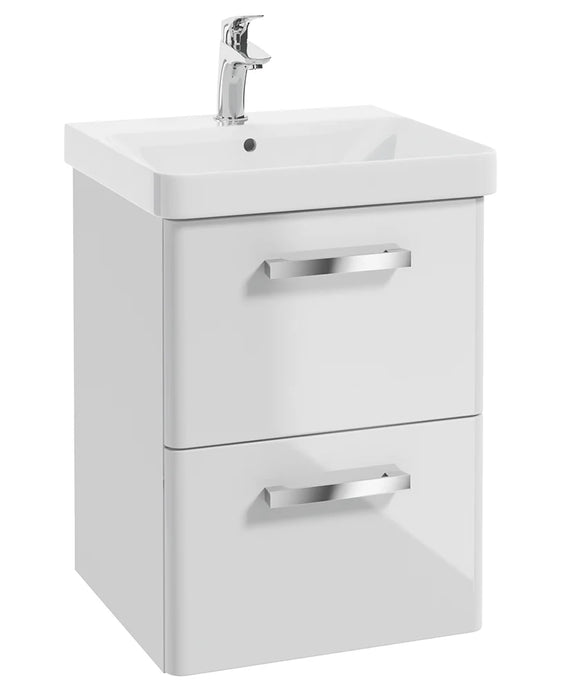 Sonas Odeon White Gloss 50cm 2 Drawer Wall Hung Vanity Unit | W30D50WH