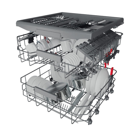 Whirlpool Freestanding Full Size Dishwasher | 14 Place Setting | Stainless Steel | D Rated | WFC 3C33 PF X UK