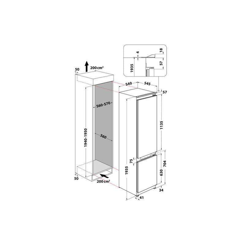 Load image into Gallery viewer, Whirlpool Built-in Total No Frost Fridge Freezer | White | 70/30 Split | WHC20 T322 UK
