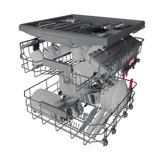 Whirlpool Freestanding Full Size Dishwasher | Stainless Steel | 14 Place Settings | D Rated | WIC 3C33 PFE UK