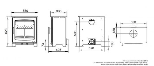 Henley Willow 6.7kW Eco | Multi Fuel | Matt Black | ST402