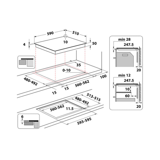 Whirlpool Induction Hob | 60cm | Black | WS Q2160 NE