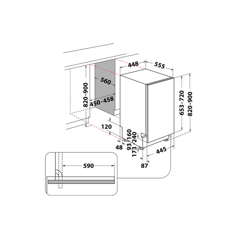 Load image into Gallery viewer, Whirlpool Slimline Dishwasher | WSIC 3M27 C UK N

