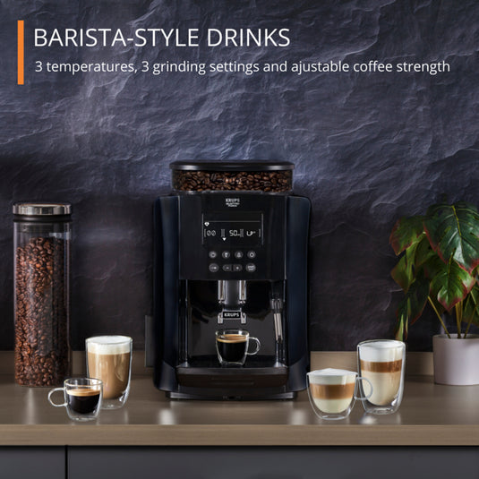 KRUPS Arabica Digital Espresso | Bean to Cup Coffee Machine | Black | EA817040